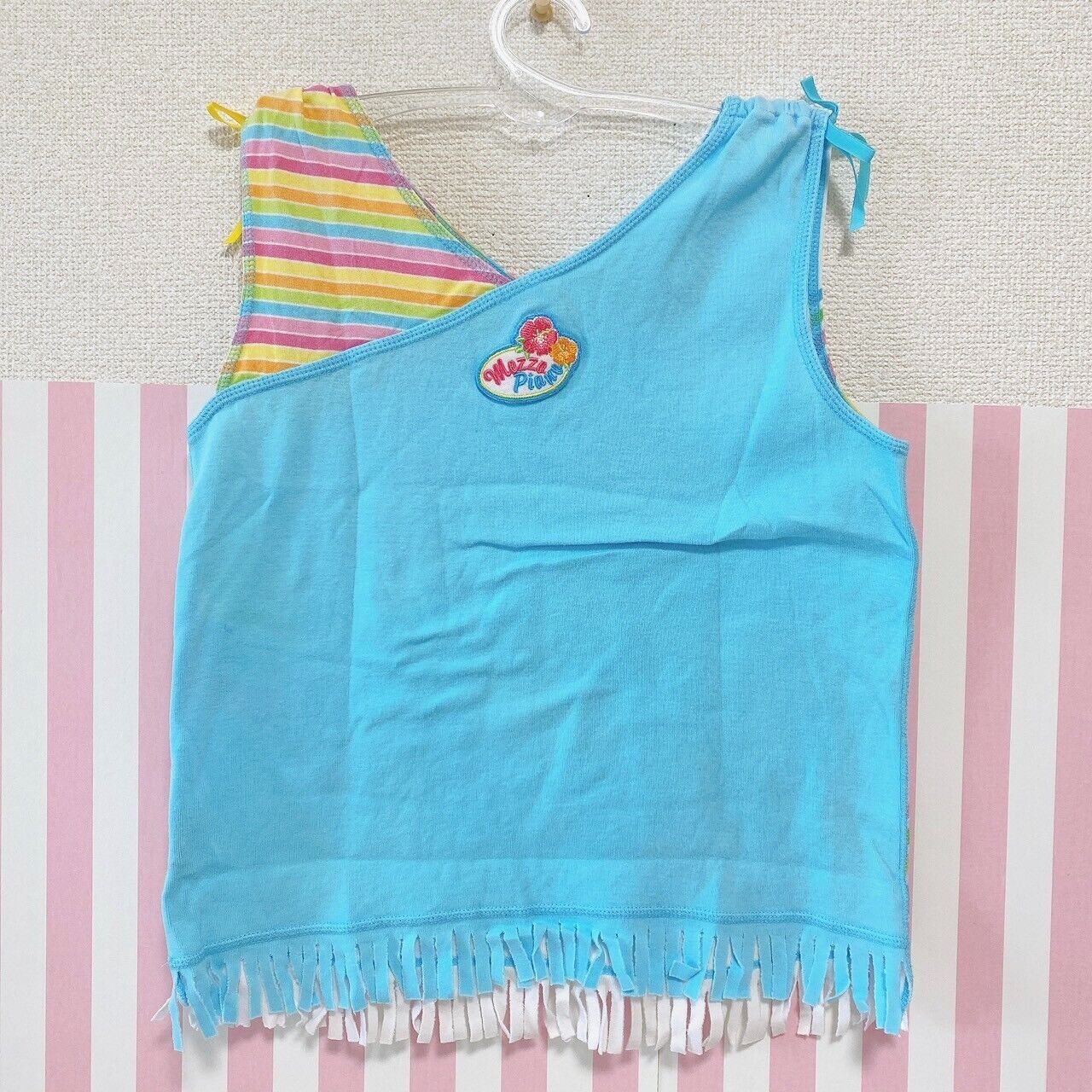 Mezzo Piano Tank Top 135cm Tops Blue Rainbow Hibiscus Lovely Cute Pop Ribbon