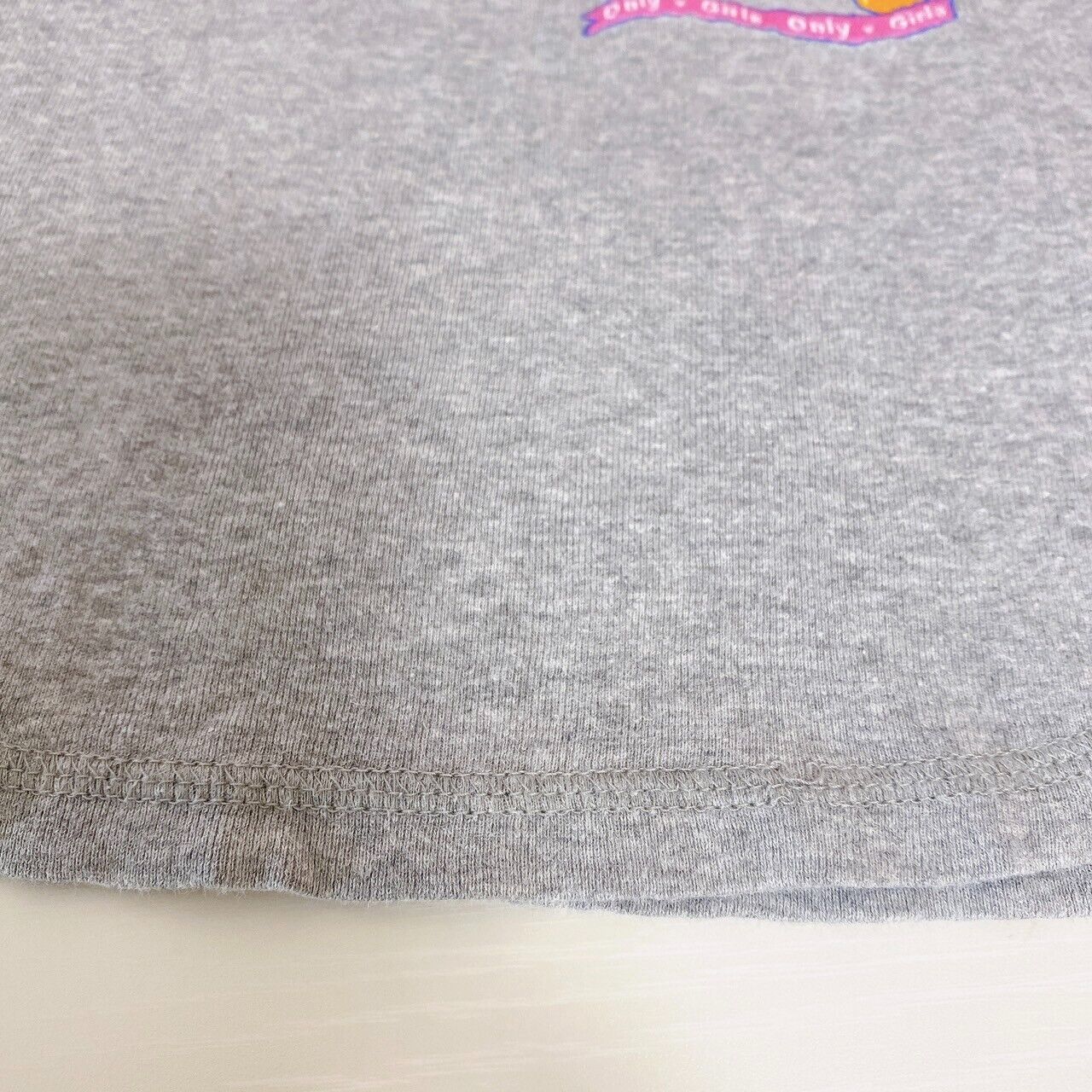 Mezzo Piano Short Sleeve T-shirt 130cm Gray Candy Girls Heart Ribbon Pink Kawaii