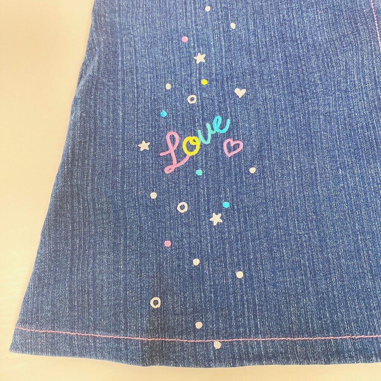 Mezzo Piano Skirt Denim 160 Size Braided Heart Retro Cute Girl Kids Kawaii Rare