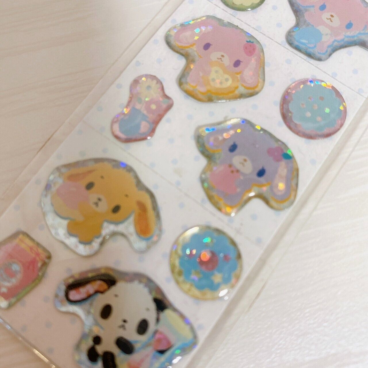 Sanrio Sugar Bunnies Long Sticker Seal Shirousa Kurousa Rabbit Glitter Momousa