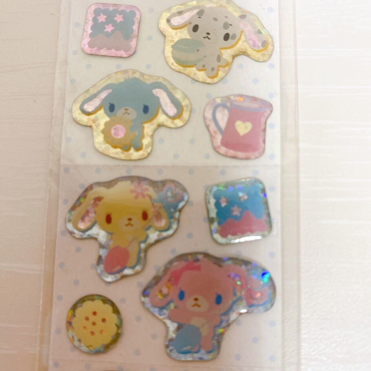 Sanrio Sugar Bunnies Long Sticker Seal Shirousa Kurousa Rabbit Glitter Momousa