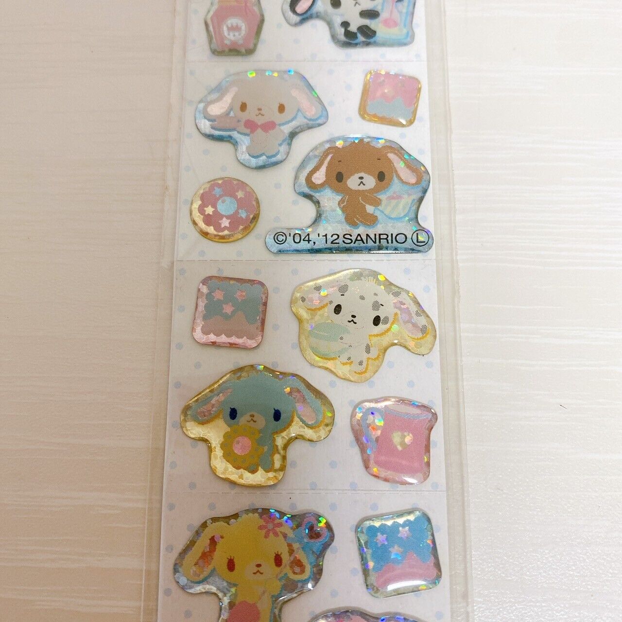 Sanrio Sugar Bunnies Long Sticker Seal Shirousa Kurousa Rabbit Glitter Momousa