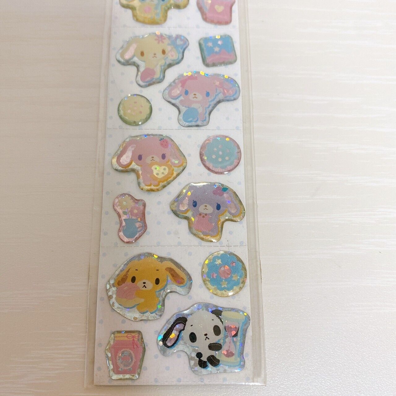 Sanrio Sugar Bunnies Long Sticker Seal Shirousa Kurousa Rabbit Glitter Momousa