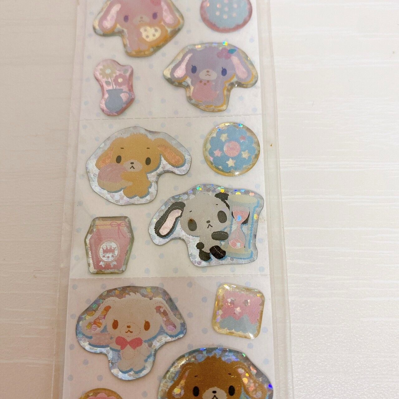 Sanrio Sugar Bunnies Long Sticker Seal Shirousa Kurousa Rabbit Glitter Momousa