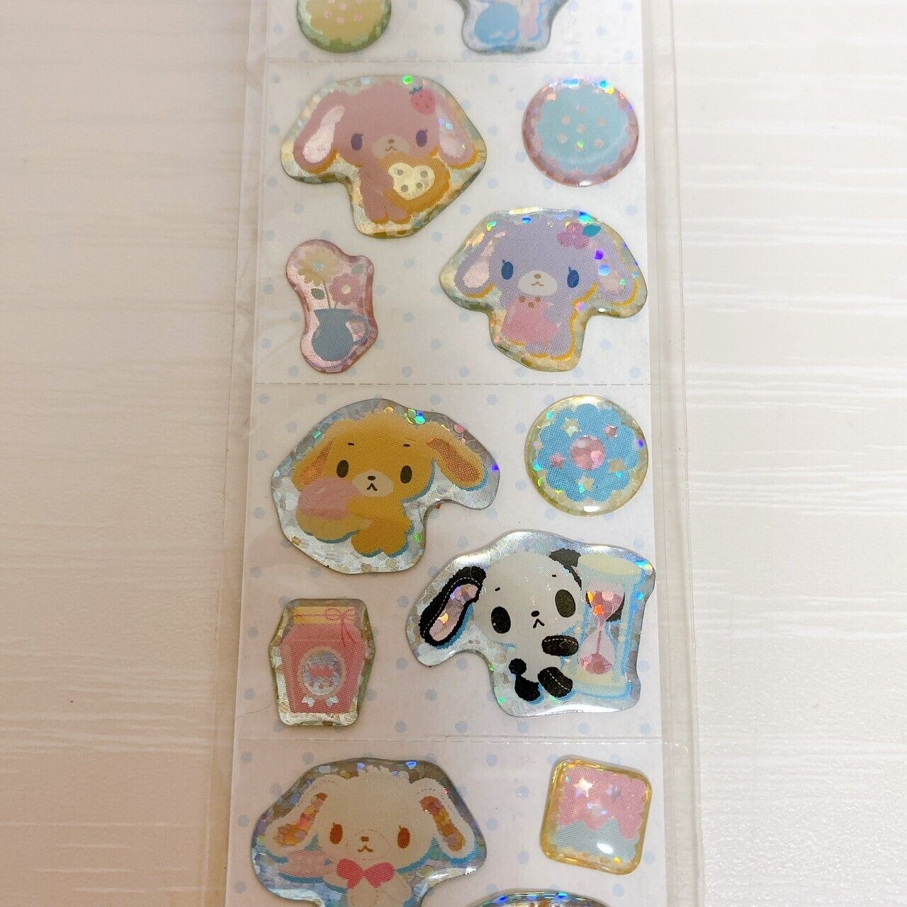 Sanrio Sugar Bunnies Long Sticker Seal Shirousa Kurousa Rabbit Glitter Momousa