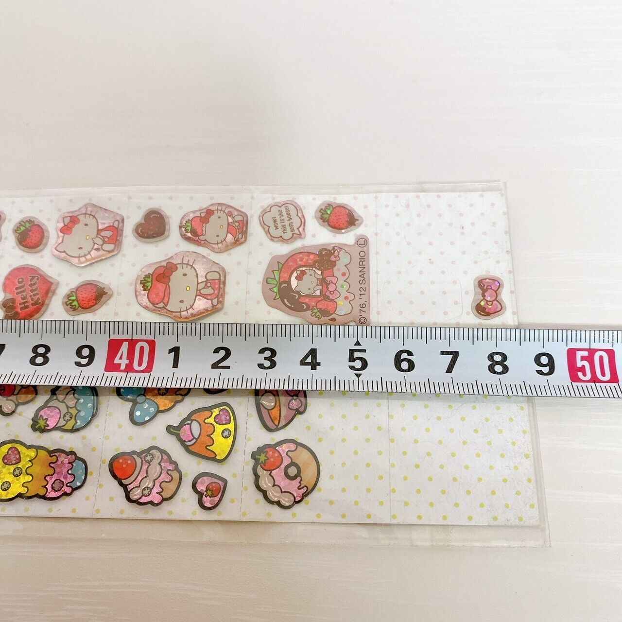 Sanrio Hello Kitty Long Stickers Set 2 Sticker Stationery Sweets Cake Cat Heart