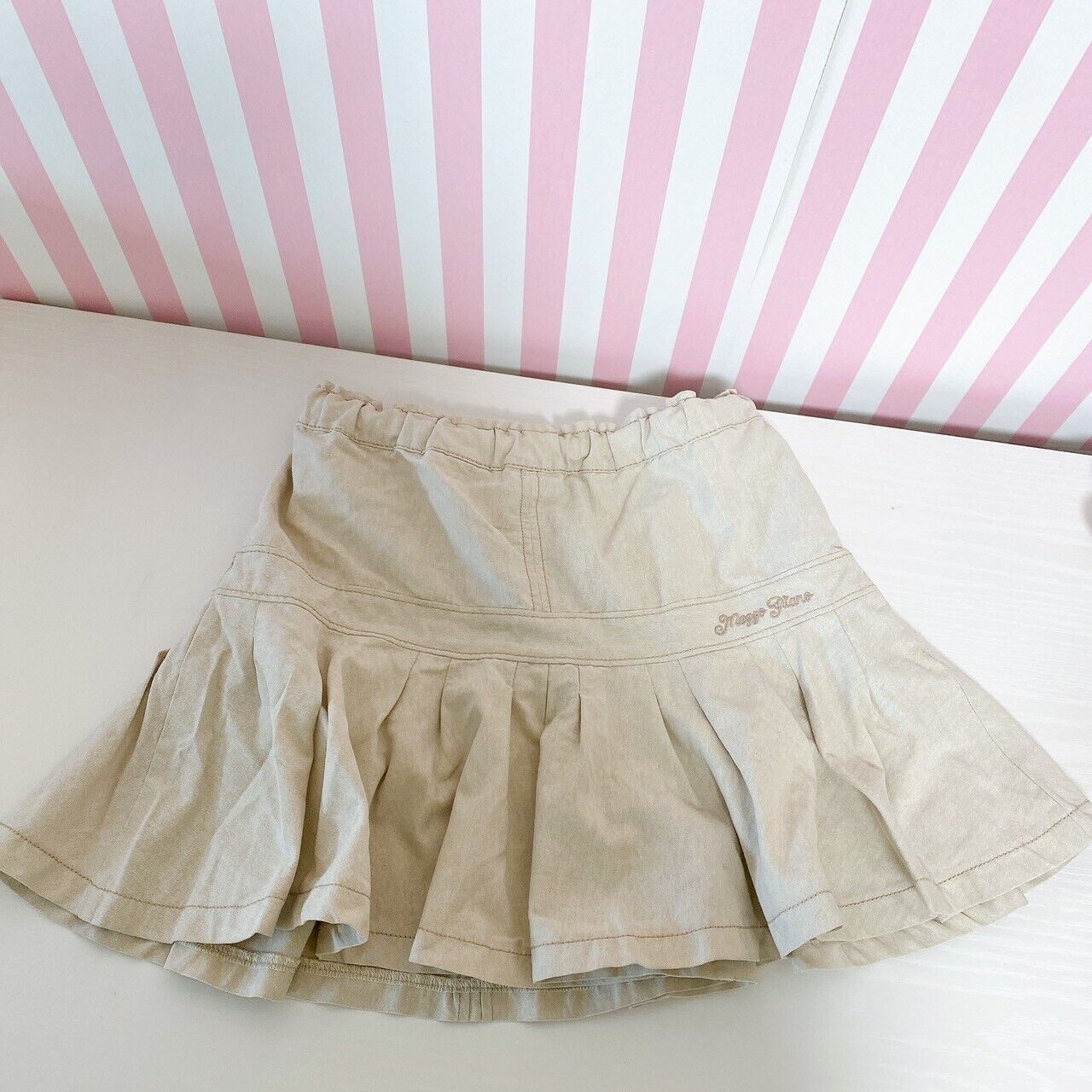 Mezzo Piano Skirt 140 Size Beige Flare Culottes Simple Kawaii Kids Girl Rare