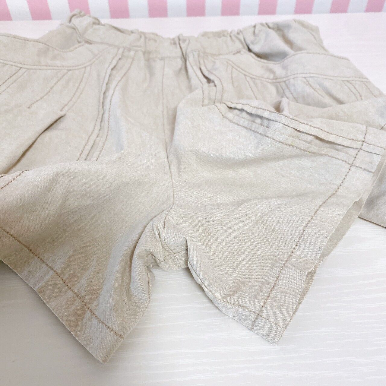 Mezzo Piano Skirt 140 Size Beige Flare Culottes Simple Kawaii Kids Girl Rare