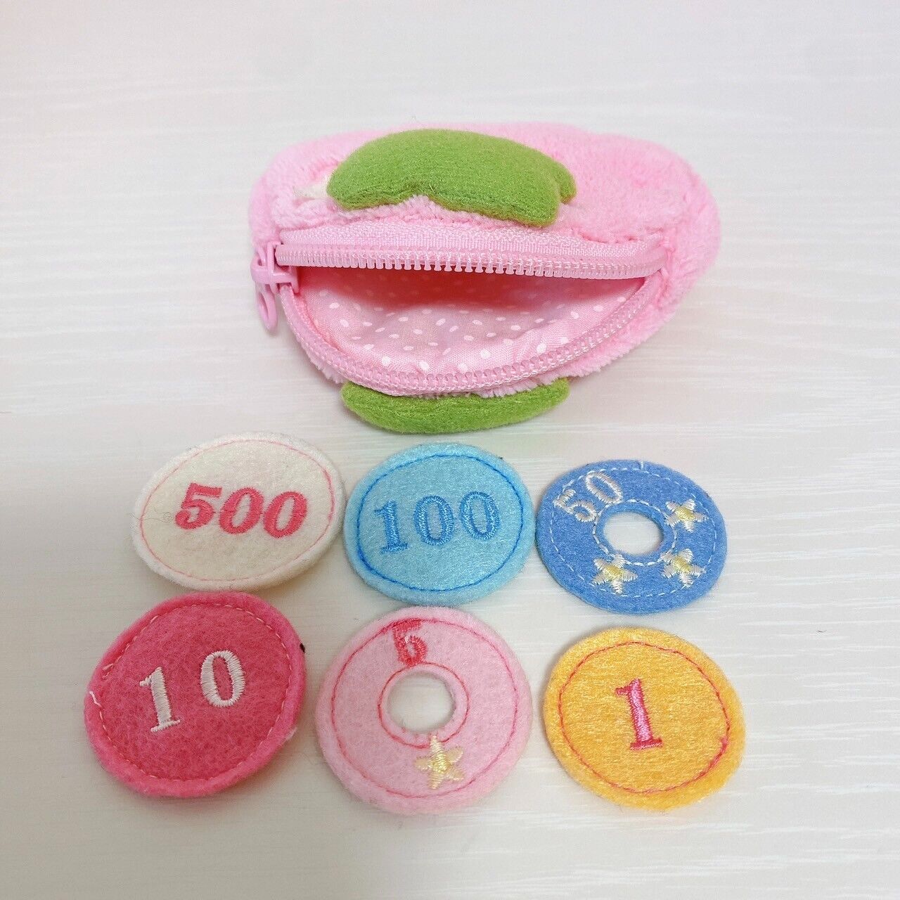 Mother Garden Cutie Strawberry Small Items Outing Set Pink Bag Case Snack Money