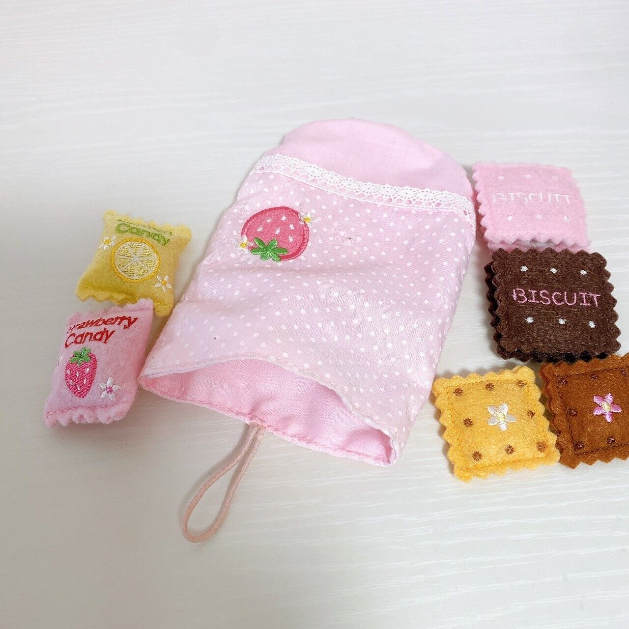 Mother Garden Cutie Strawberry Small Items Outing Set Pink Bag Case Snack Money