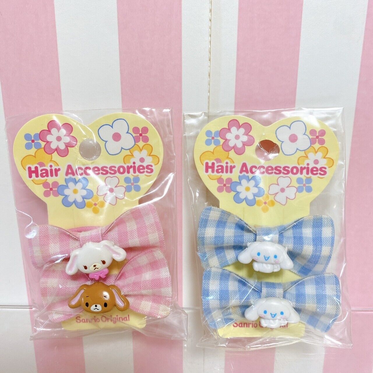 Sanrio Sugar Bunnies Hair Rubber 2 Set Ribbon Shirousa Kurousa Character Rare