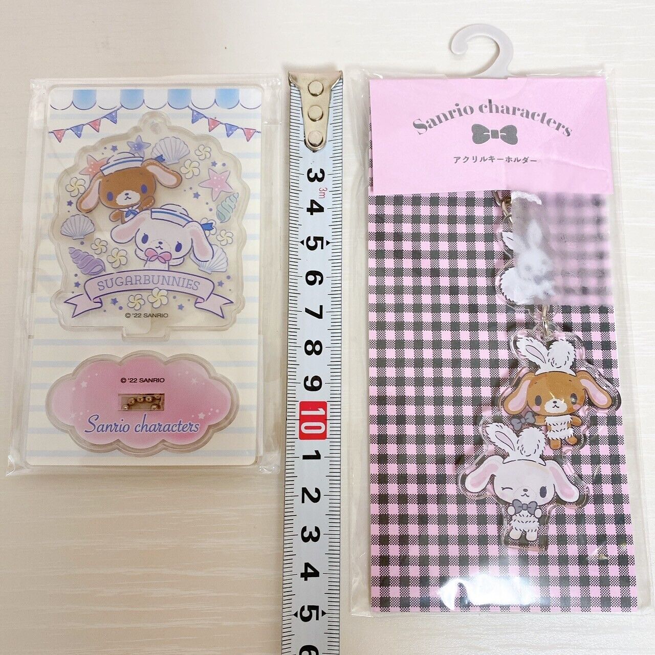 Sanrio Sugar Bunnies Acrylic Key Holder Pouch Set Rabbit Shirousa Kurousa Kawaii