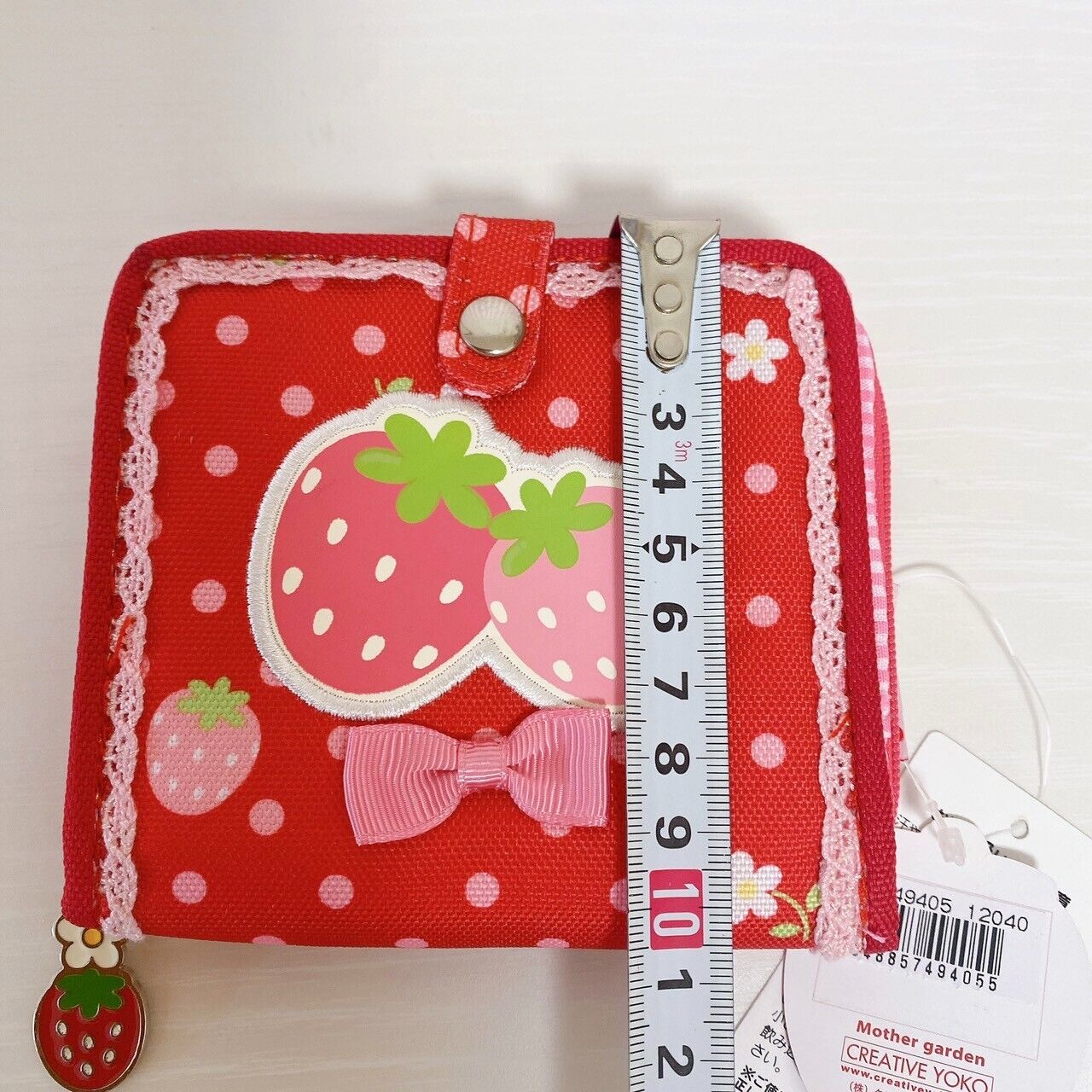 Mother Garden Wallet Purse Coin Case Red Strawberry Lace Frill Dot Ribbon Rare