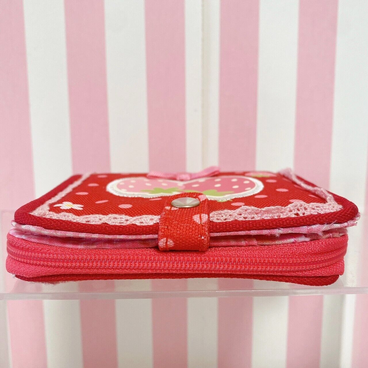 Mother Garden Wallet Purse Coin Case Red Strawberry Lace Frill Dot Ribbon Rare