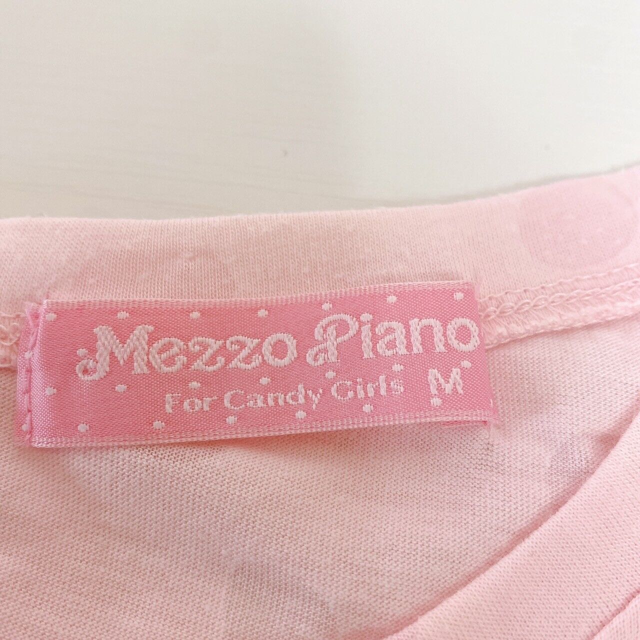 Mezzo Piano Kids T-shirt 150cm Pink Bear Heart Frill Ribbon Short Sleeve Kawaii