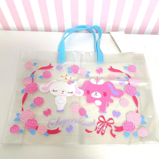 Sanrio Sugar Minuet Bunnies Pool Bag Transparent Pink Shirousa Kurousa Rose Rare