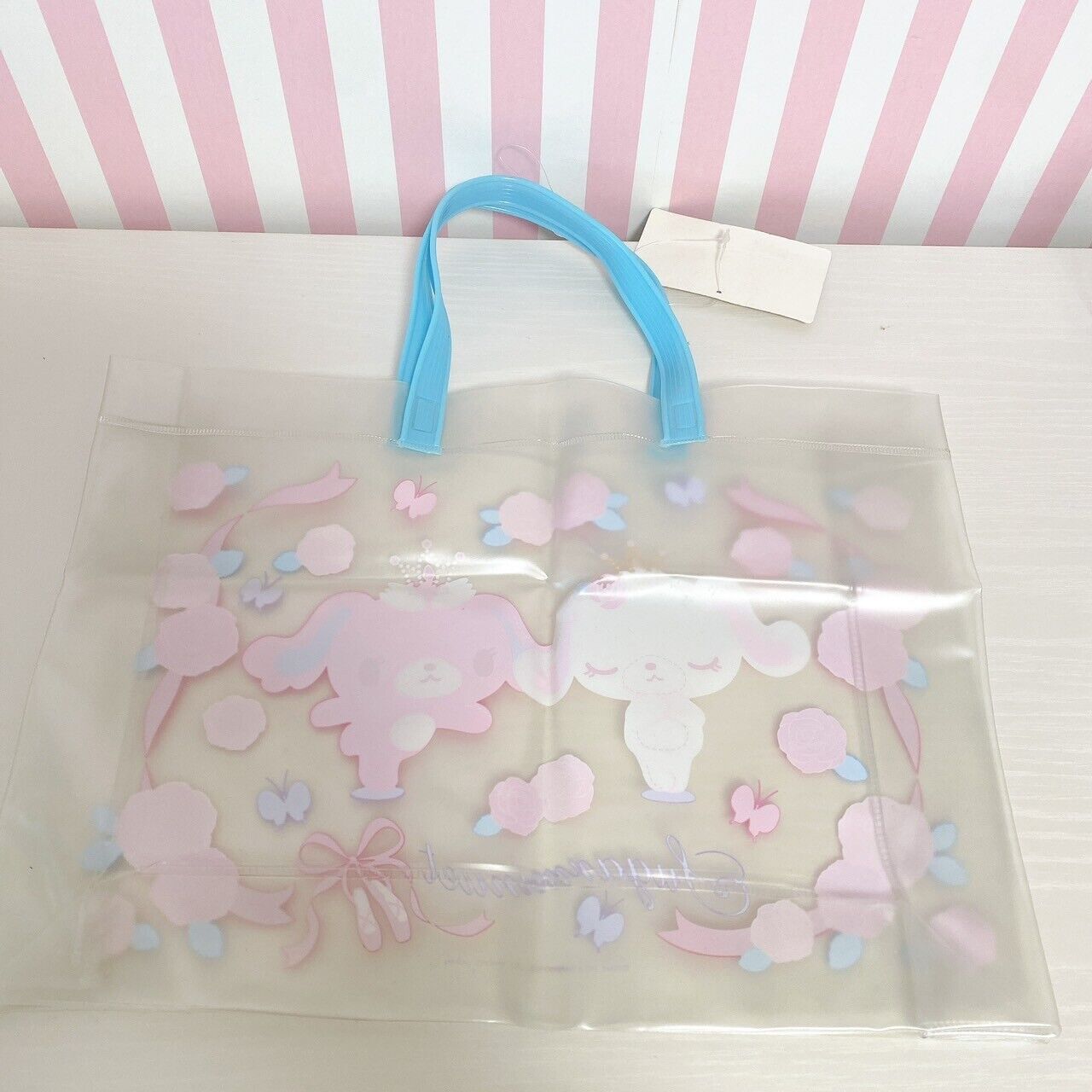 Sanrio Sugar Minuet Bunnies Pool Bag Transparent Pink Shirousa Kurousa Rose Rare