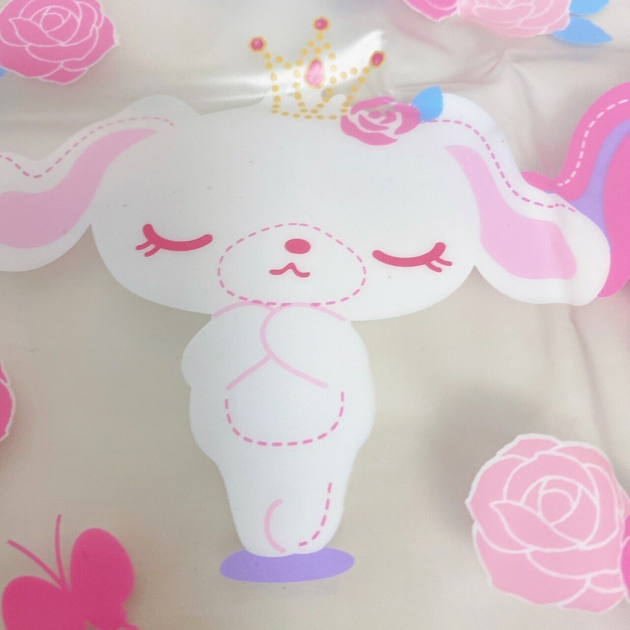 Sanrio Sugar Minuet Bunnies Pool Bag Transparent Pink Shirousa Kurousa Rose Rare