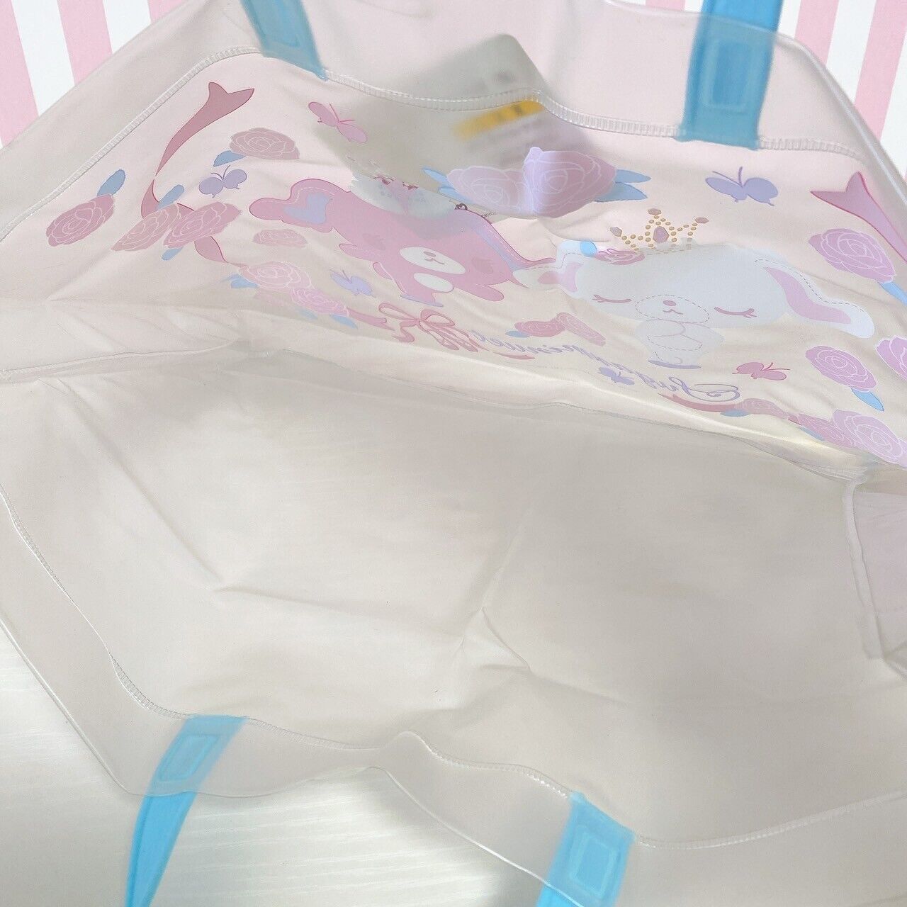 Sanrio Sugar Minuet Bunnies Pool Bag Transparent Pink Shirousa Kurousa Rose Rare