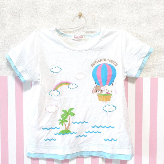 Sanrio Sugar Bunnies Kids T-shirt 110 Layered style Palm Tree White Short Sleeve