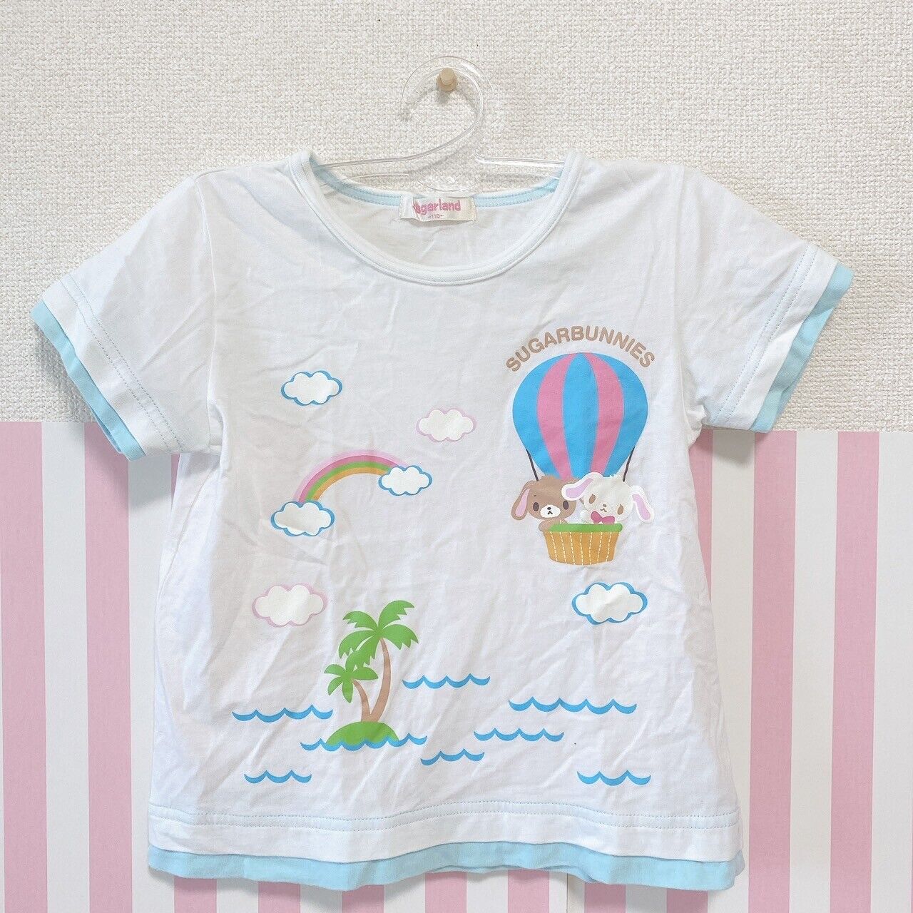 Sanrio Sugar Bunnies Kids T-shirt 110 Layered style Palm Tree White Short Sleeve