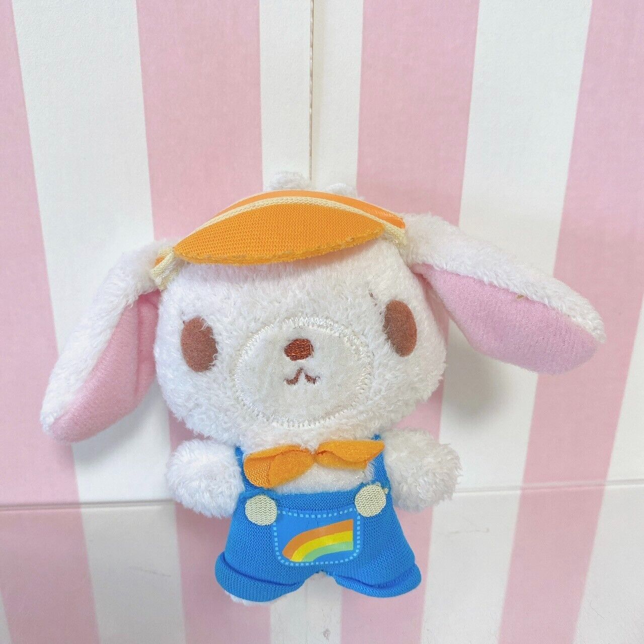 Sanrio Sugar Bunnies Shirosa Small Mascot Soft Stuffed Toy Plush Sun Visor White