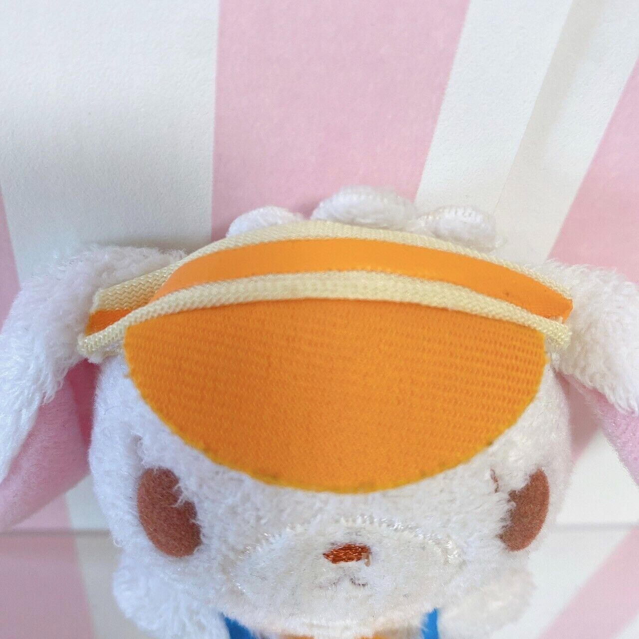 Sanrio Sugar Bunnies Shirosa Small Mascot Soft Stuffed Toy Plush Sun Visor White