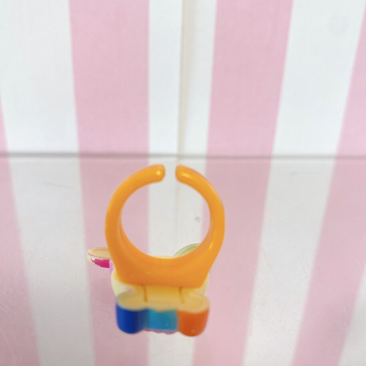 Sanrio Usahana Hello Kitty Toy Ring Set 2 Rabbit Cat White Orange Flower Ribbon