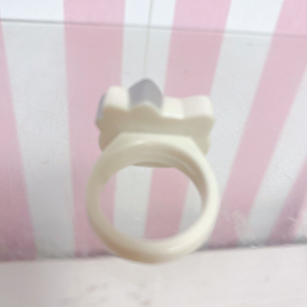 Sanrio Usahana Hello Kitty Toy Ring Set 2 Rabbit Cat White Orange Flower Ribbon