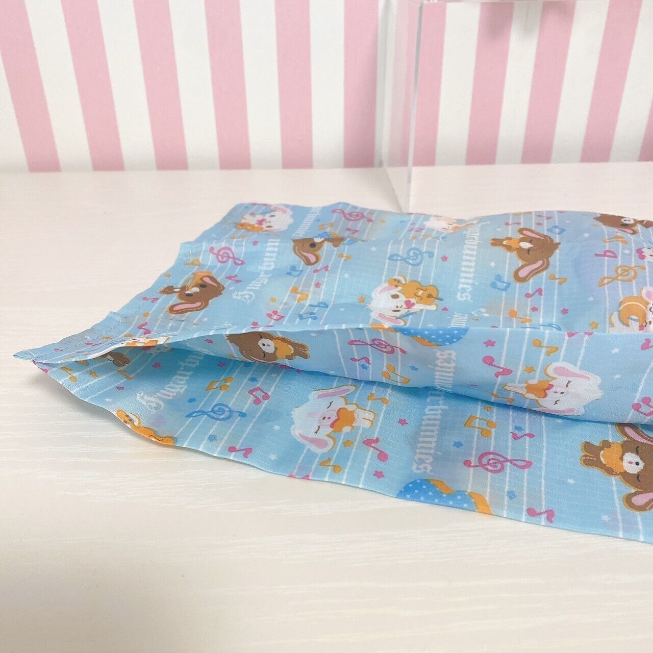 Sanrio Sugar Bunnies Eco Shopping Bag Hanausa Mascot Set 2 Blue Yellow Flower