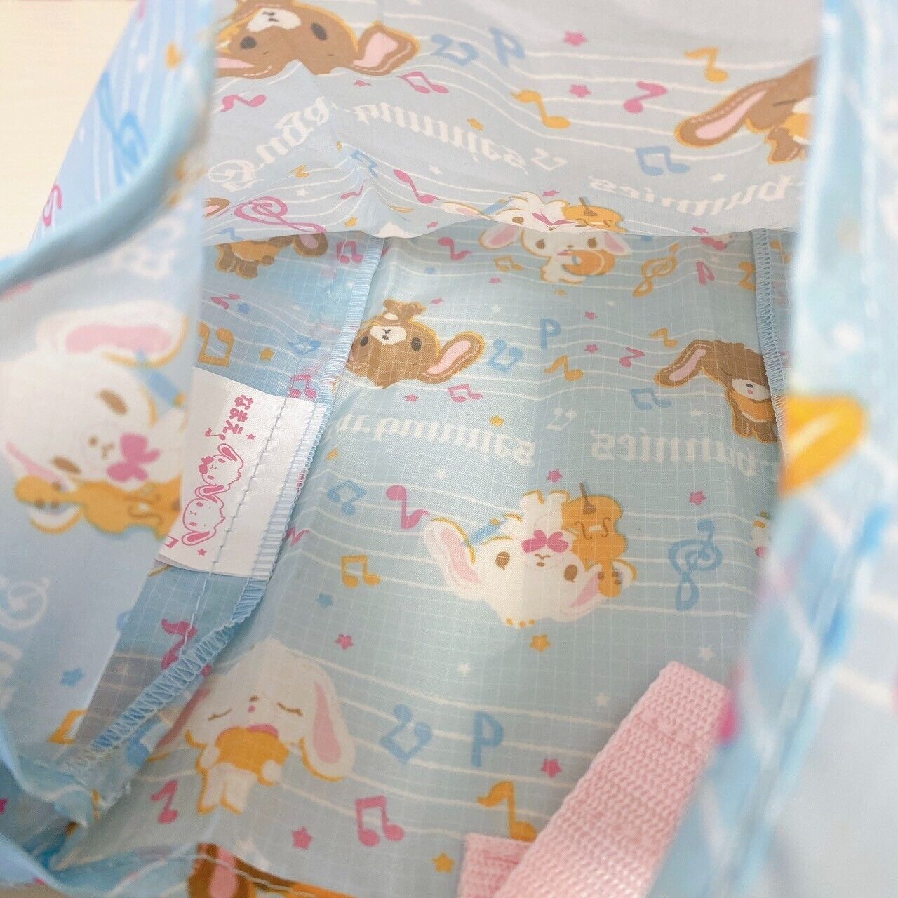 Sanrio Sugar Bunnies Eco Shopping Bag Hanausa Mascot Set 2 Blue Yellow Flower