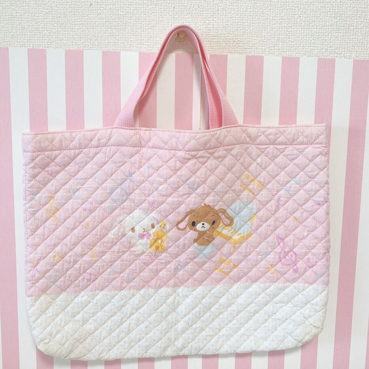 Sanrio Sugar Bunnies Tote Lesson Bag Pink Shirousa Kurousa Instrument Music Note