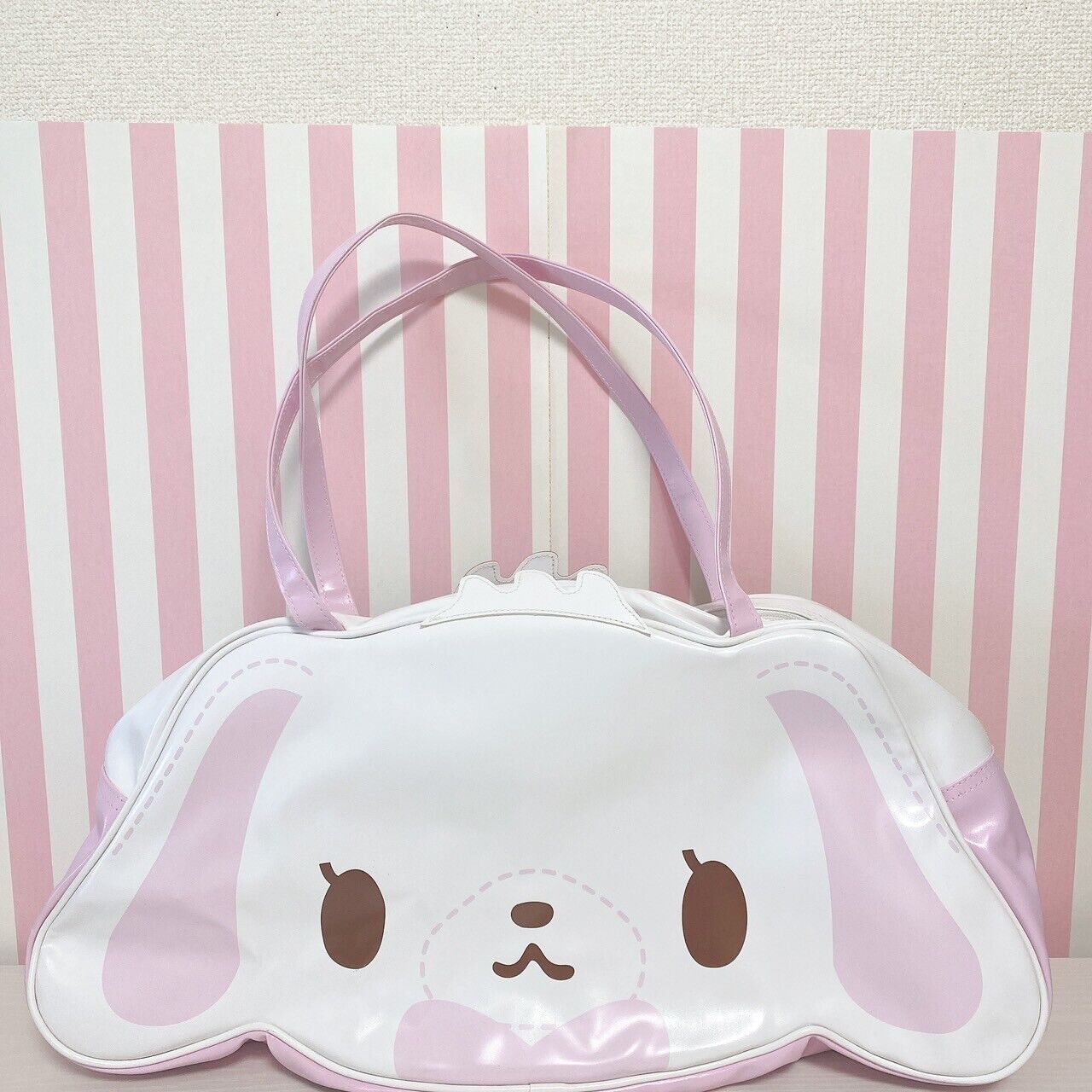 Sanrio Sugar Bunnies Handbag Bag Shirousa Kurousa Face Die Cutting large Kawaii