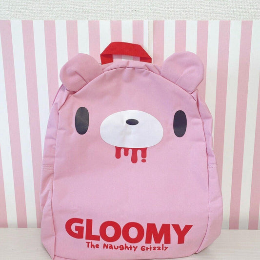 Gloomy Bloody Bear Backpack Bag Pink Red Taito Face Logo Tag Character Kawaii