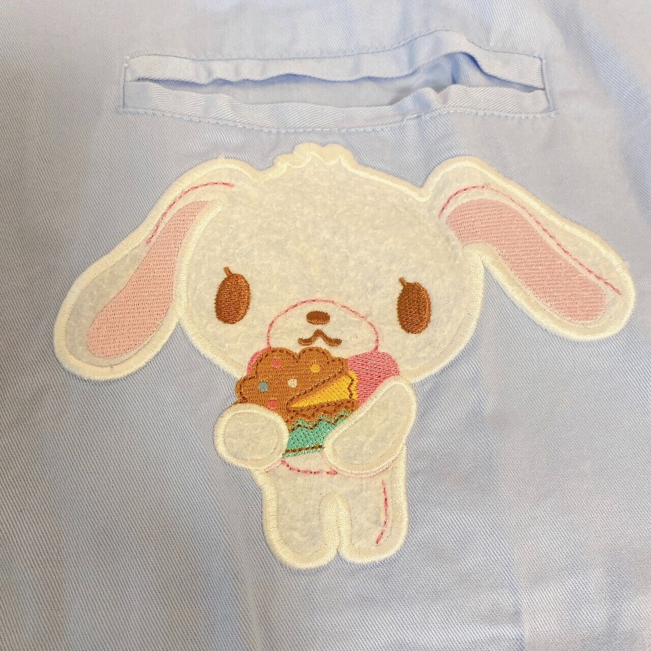 Sanrio Sugarbunnies Bunnies Apron For Adult Smock Candy Biscuit Blue Plaid Rare