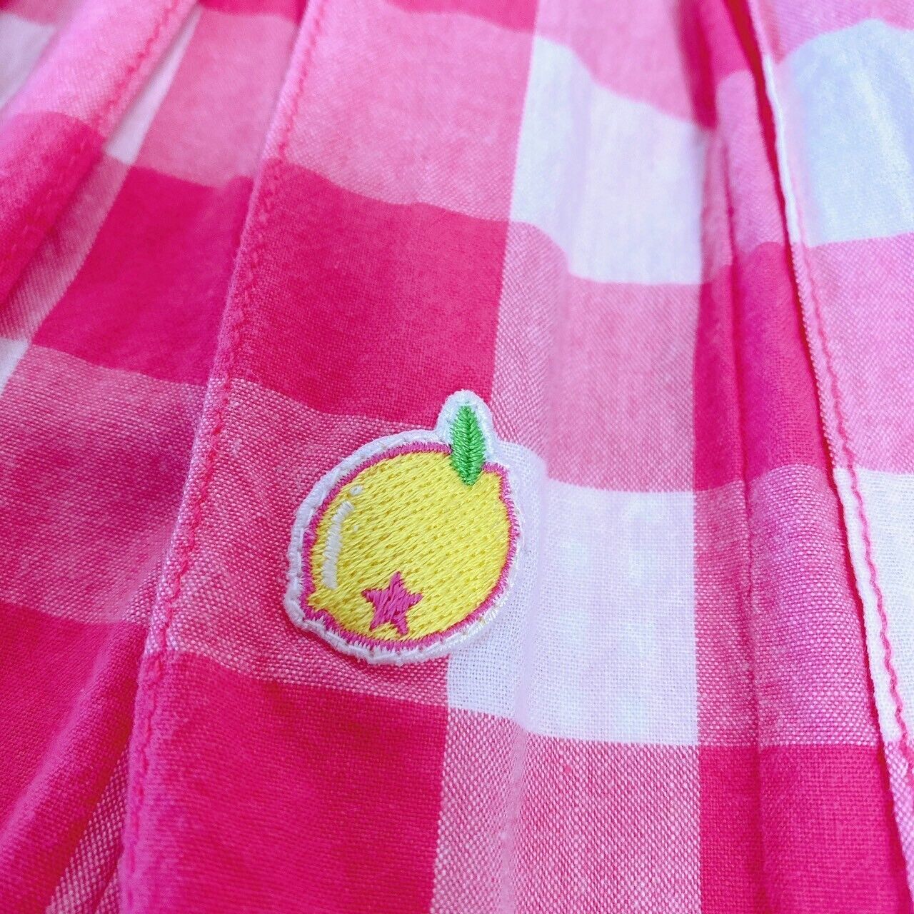 Mezzo Piano Skirt 160cm Red Plaid Pleats Lemon Denim Strawberry Clothing Kawaii