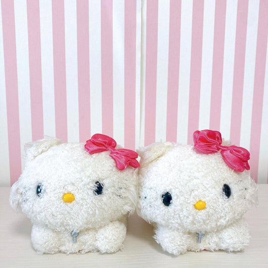 Sanrio Charmmy Charmy Kitty Slippers Room Shoes White Ribbon Fluffy Kawaii Rare