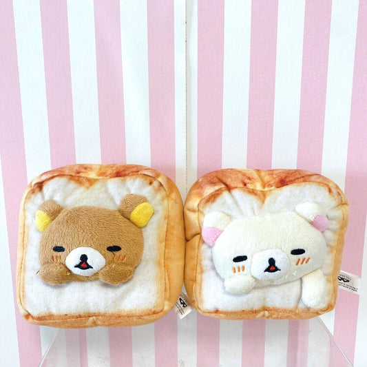 San-x Rilakkuma Korilakkuma Plush Set 2 Soft Stuffed Toy Doll Plain Bread Bear