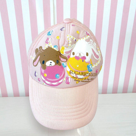 Sanrio Sugar Bunnies Cap Clothing Accessory Pale Pink Mesh Jewely Rabbit Kawaii