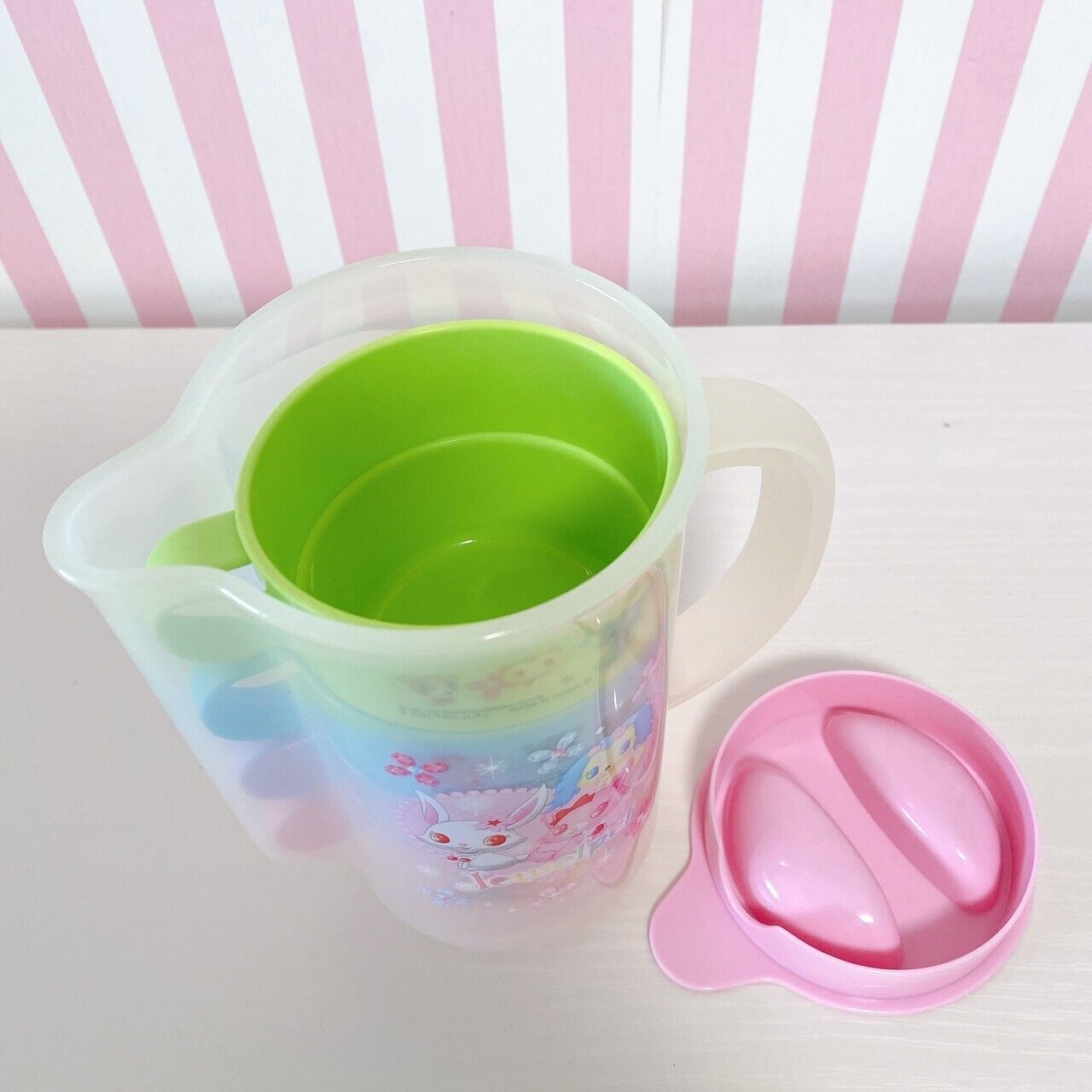 Sanrio Jewelpet Cup Pitcher Set 4 Pink Blue Purple Green Animals Kawaii Rare