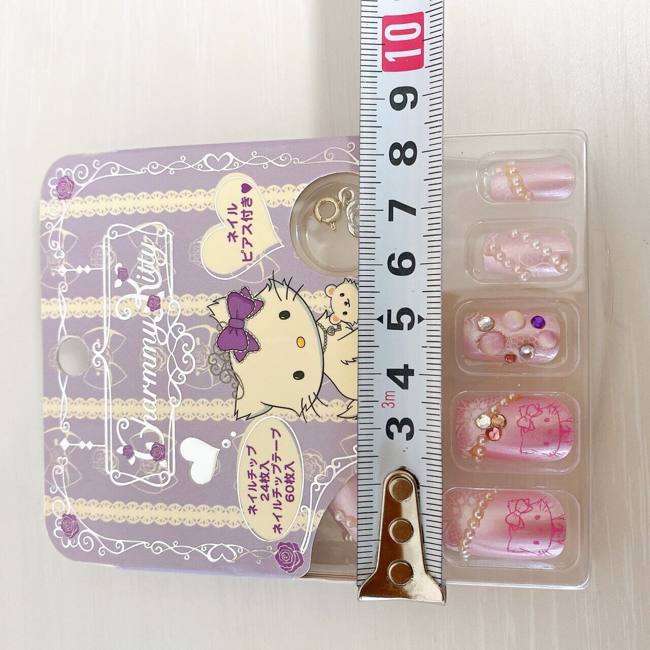 Sanrio Charmmy Charmy Kitty Nail Tip Decoban Set 2 Band-Aid Pink Purple Kawaii