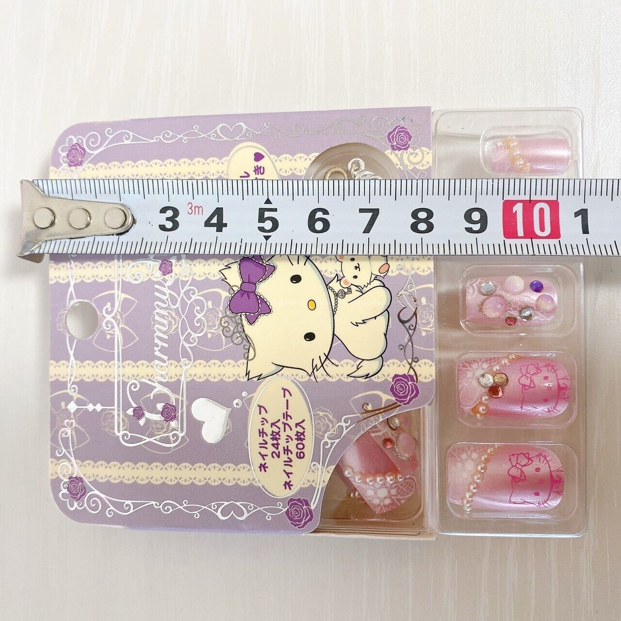 Sanrio Charmmy Charmy Kitty Nail Tip Decoban Set 2 Band-Aid Pink Purple Kawaii