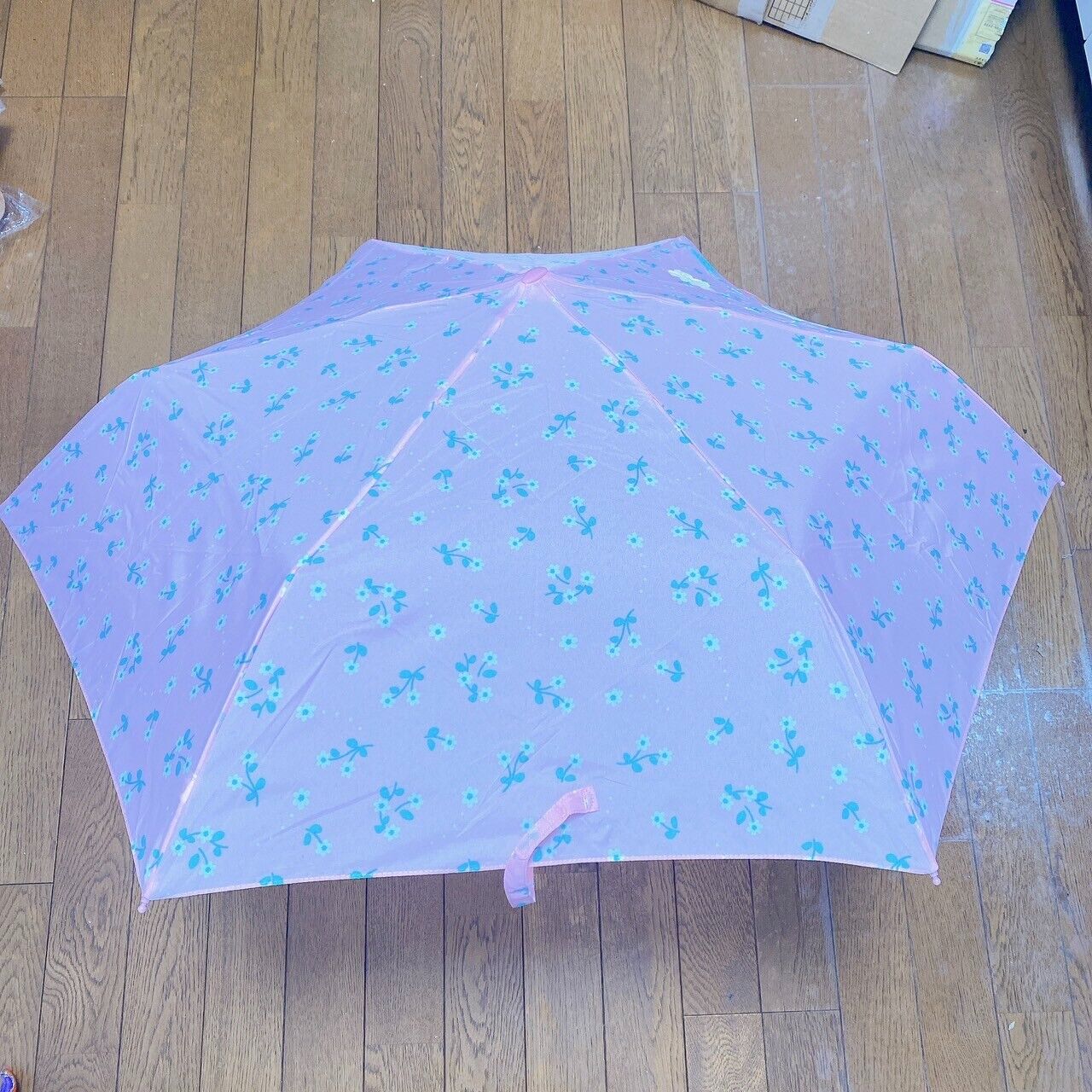 Sanrio Sugar Bunnies Folding Compact Umbrella Pink Swing Race Flower Cloud Rare