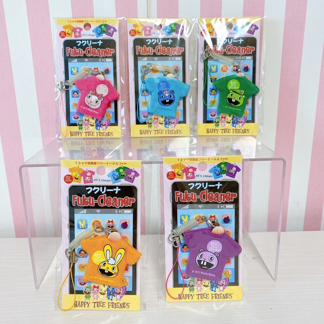 Happy Tree Friends T-shirt Strap Smartphone Cleaner Complete Set 5 Giggles Rare