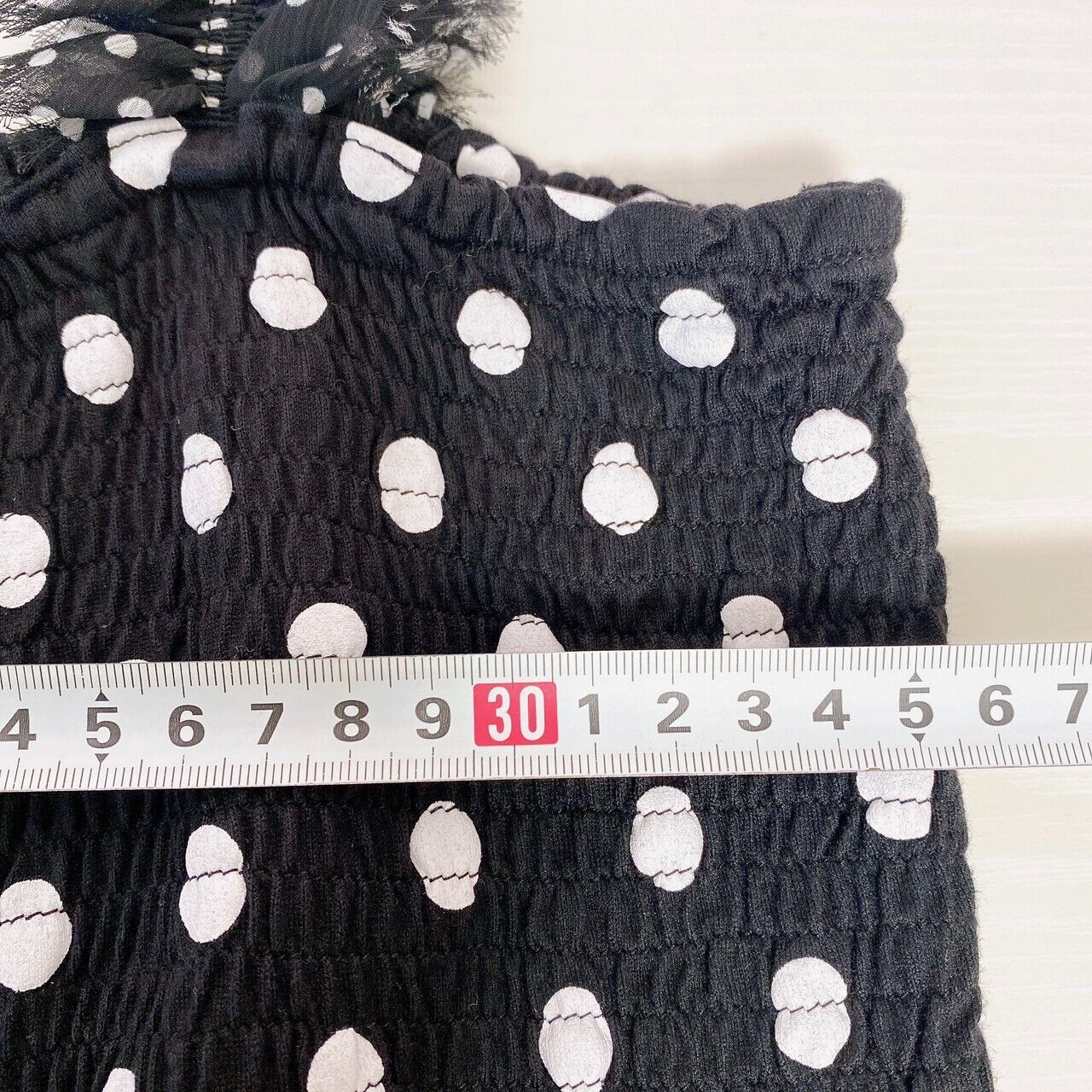 Pomponet Black Polka dot 160 cm Dress Tops 2 Set Clothes Kawaii Character Rare