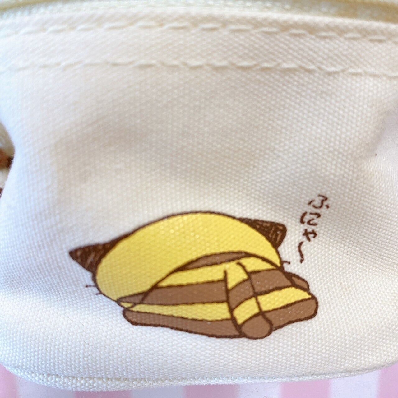 Sanrio Nemukko Nyago Vanity Case Pouch Mini Cat Sleeping White Brown Kawaii Rare