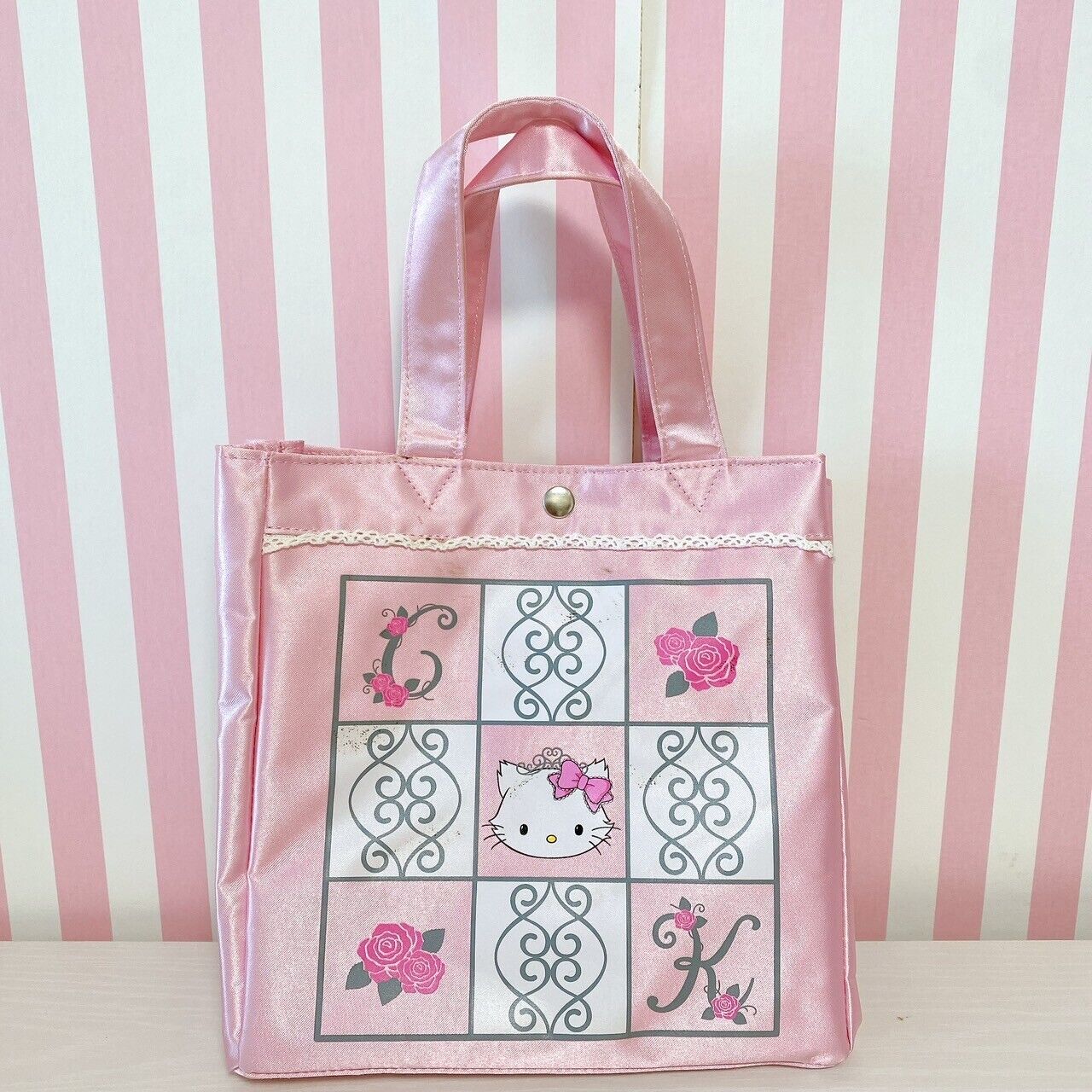 Sanrio Charmmy Charmy Kitty Tote Bag Handbag Lesson Pink Lace Frill Rose Cat