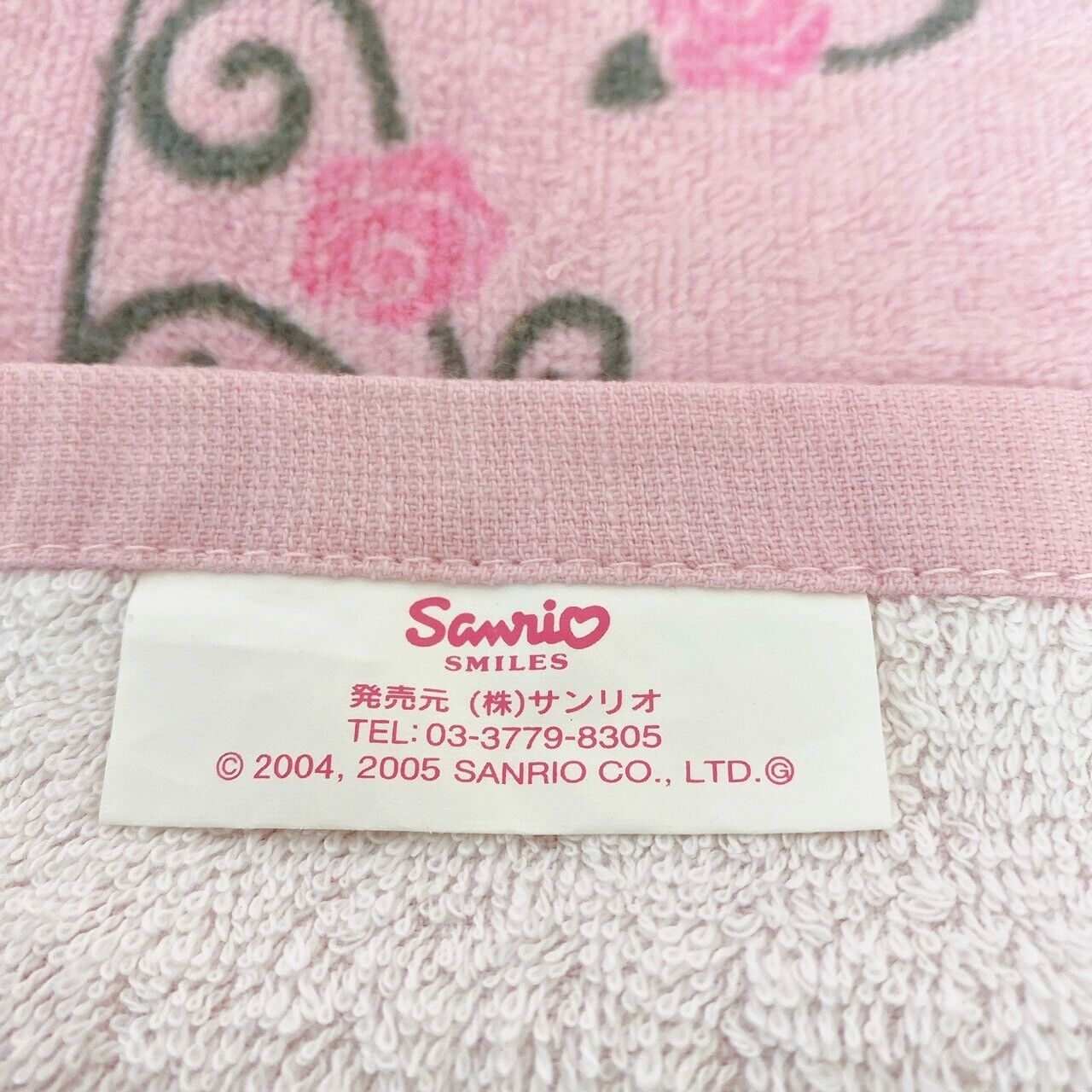 Sanrio Charmmy Charmy Kitty Face Towel Pink Cat Rose Flower Ribbon Fluffy Kawaii