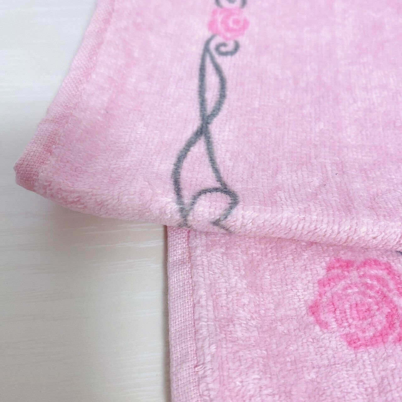 Sanrio Charmmy Charmy Kitty Face Towel Pink Cat Rose Flower Ribbon Fluffy Kawaii