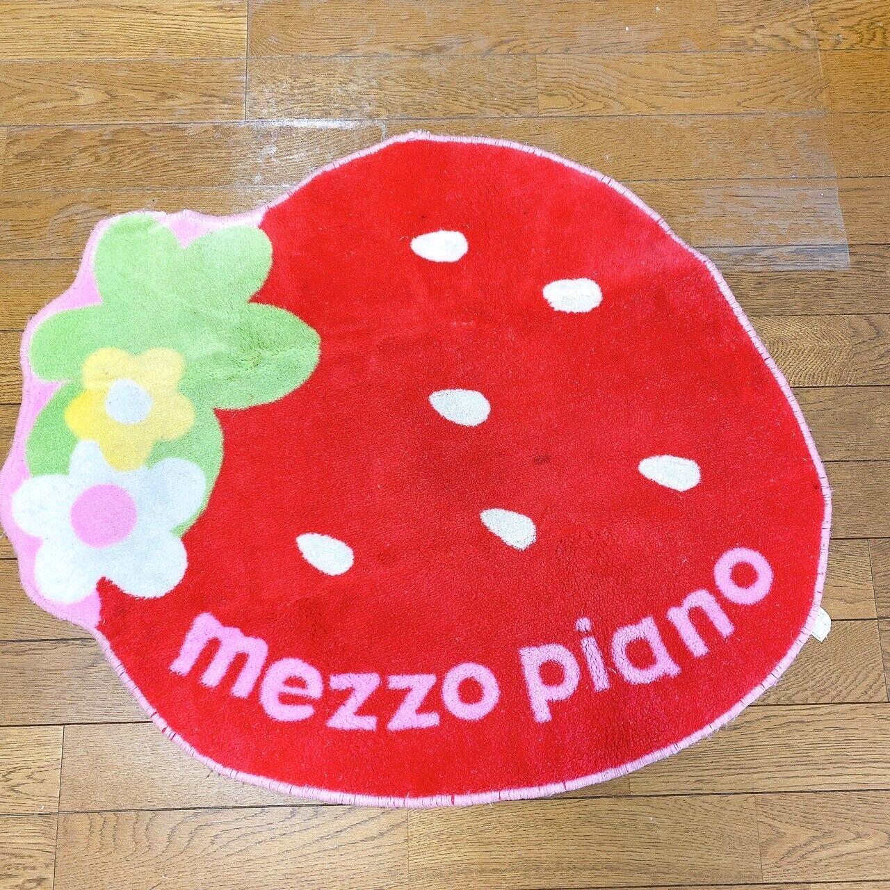 Mezzo Piano Room Mat Pet Rug With Anti-Slip Strawberry Red Fluffy Flower Kawaii